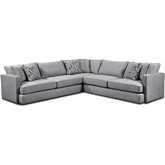 Finley 3 Piece Sectional Sofa in Onyx Black & White Chenille Fabric